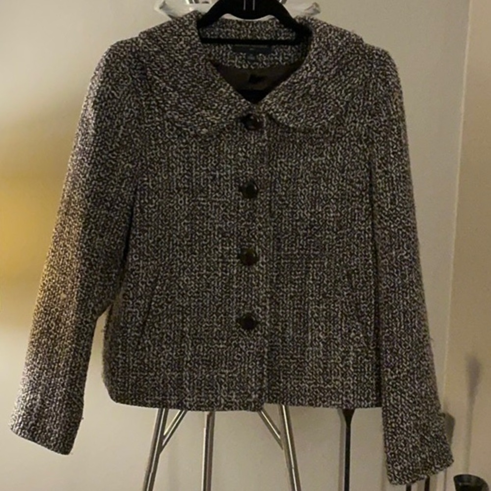 BANANA REPUBLIC  Brown and White Tweed Jacket